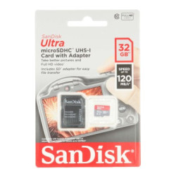 Sandisk micro SD Ultra 32 GB + adaptateur