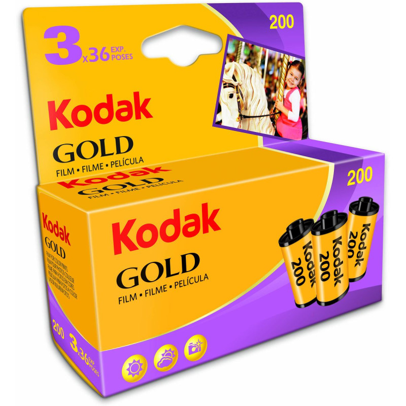 Kodak Film Gold 200 Asa / 36 vues / pack de 3 pièces