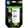 HP Cartouche 343 couleur Duo Pack