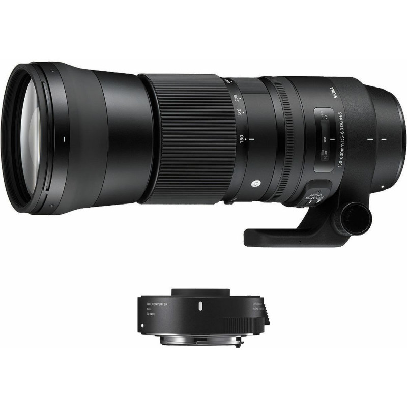 Sigma 150-600 f5-6.3 DG OS HSM Contemporain avec TC-1401 kit Nikon