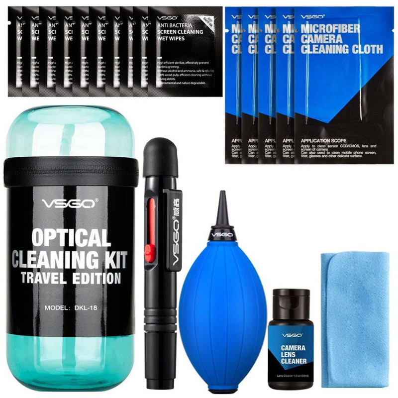 Vsgo kit de nettoyage de voyage pour objectif bleu