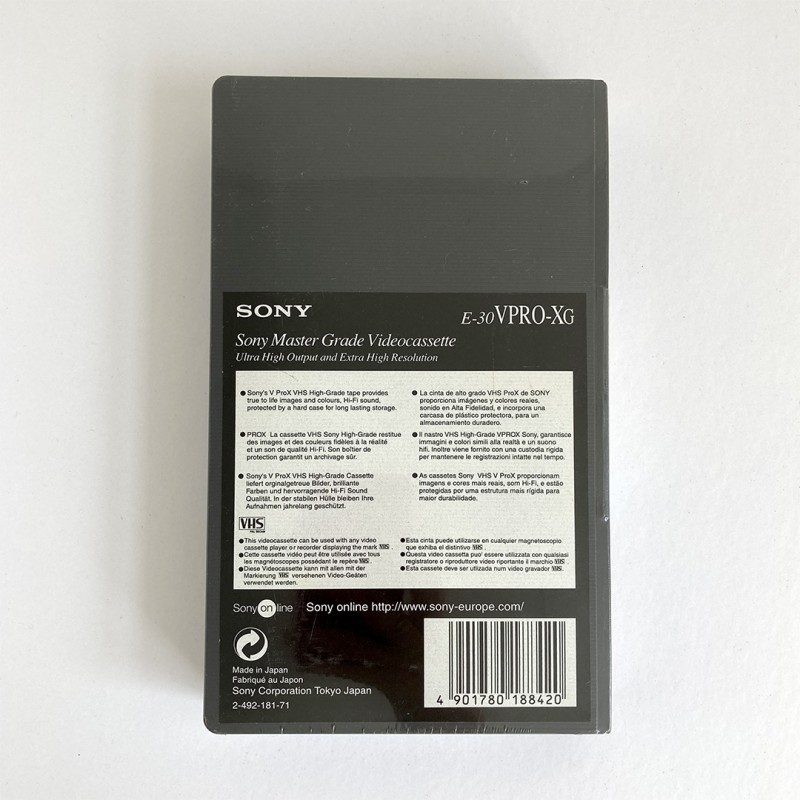 Sony cassette VHS Pro-X de 30 minutes (VPRO-XG)