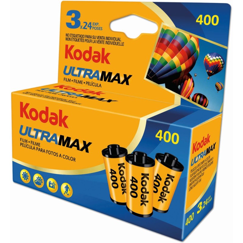 Kodak Film Ultramax 400 asa - 24 vues - pack de 3 pièces