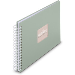 Hama Album Spirale Fine Art 28x24 cm vert sauge - pages blanches (9867)